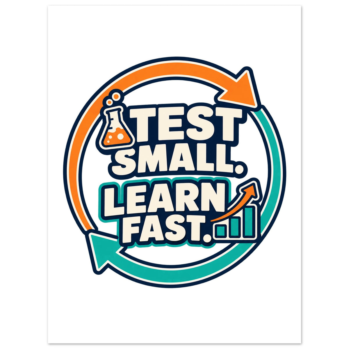 Test Small, Learn Fast - 75x100 cm, Classic Semi-Glossy Paper Poster - Quip & Grain