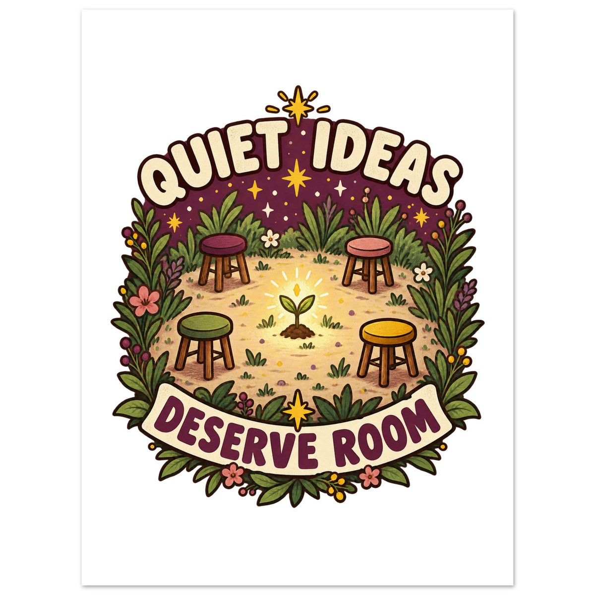 Quiet Ideas Deserve Room - 75x100 cm, Classic Semi-Glossy Paper Poster - Quip & Grain