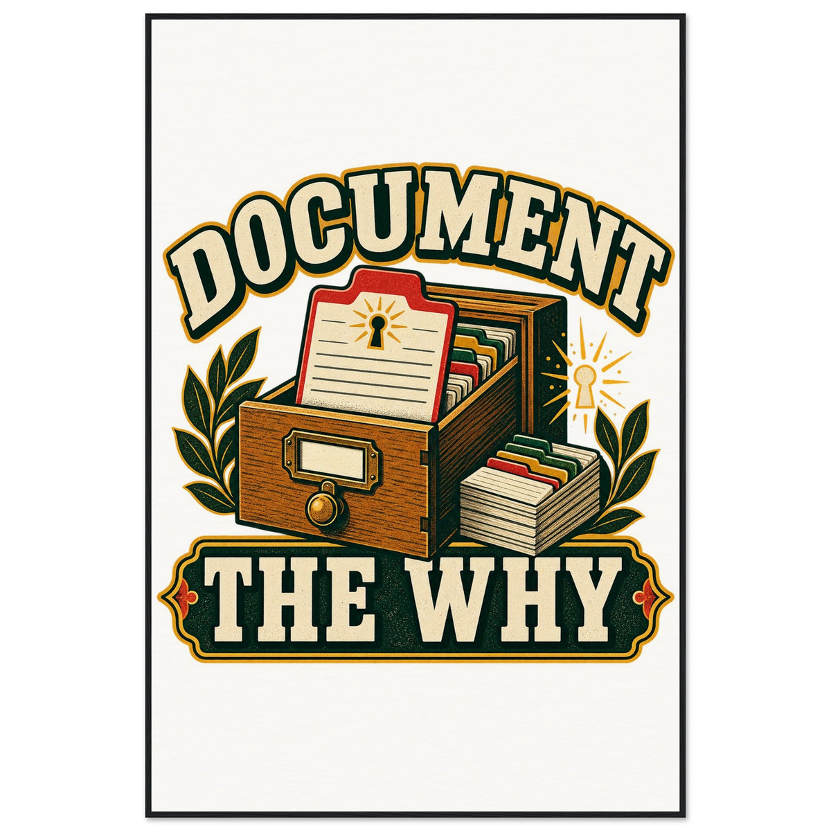 Document the Why - 100x150 cm, Museum-Quality Matte Paper Wooden Framed Poster, Black frame - Ready-to-hang - Quip & Grain
