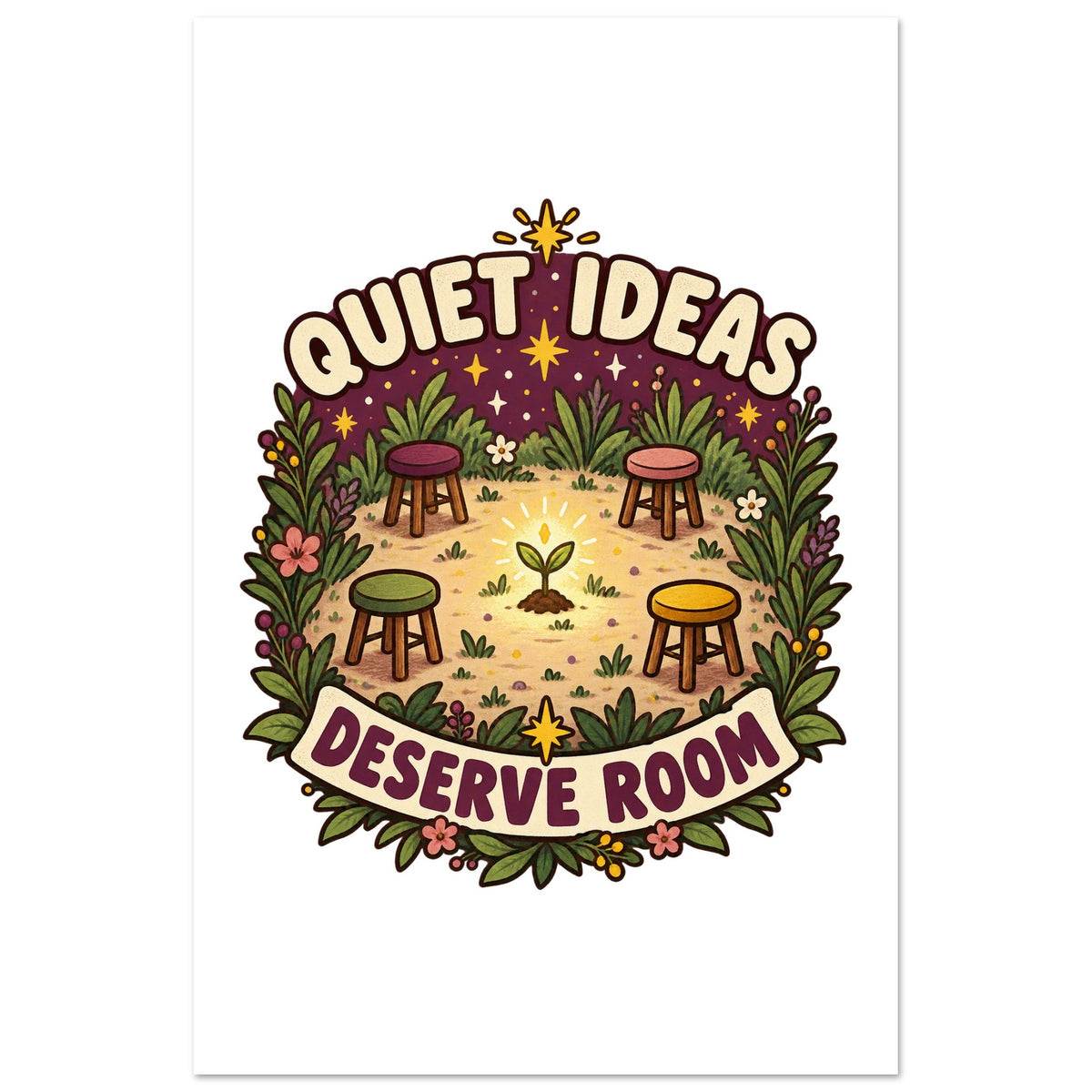 Quiet Ideas Deserve Room - 60x90 cm, Foam Portrait - Quip & Grain