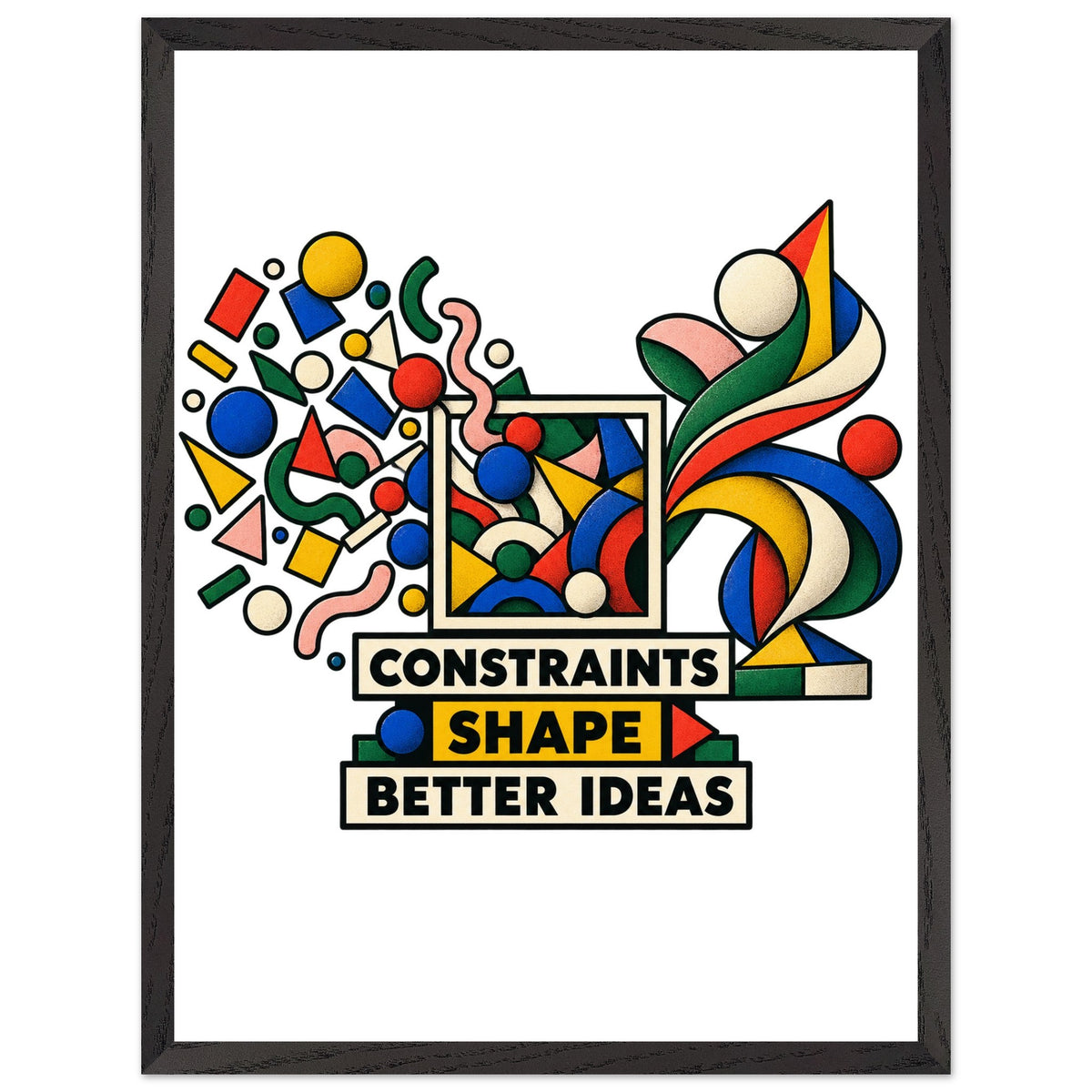 Constraints Shape Better Ideas - 45x60 cm, Premium Wooden Framed Poster With Premium Matte Paper, Ready-to-hang - Quip & Grain