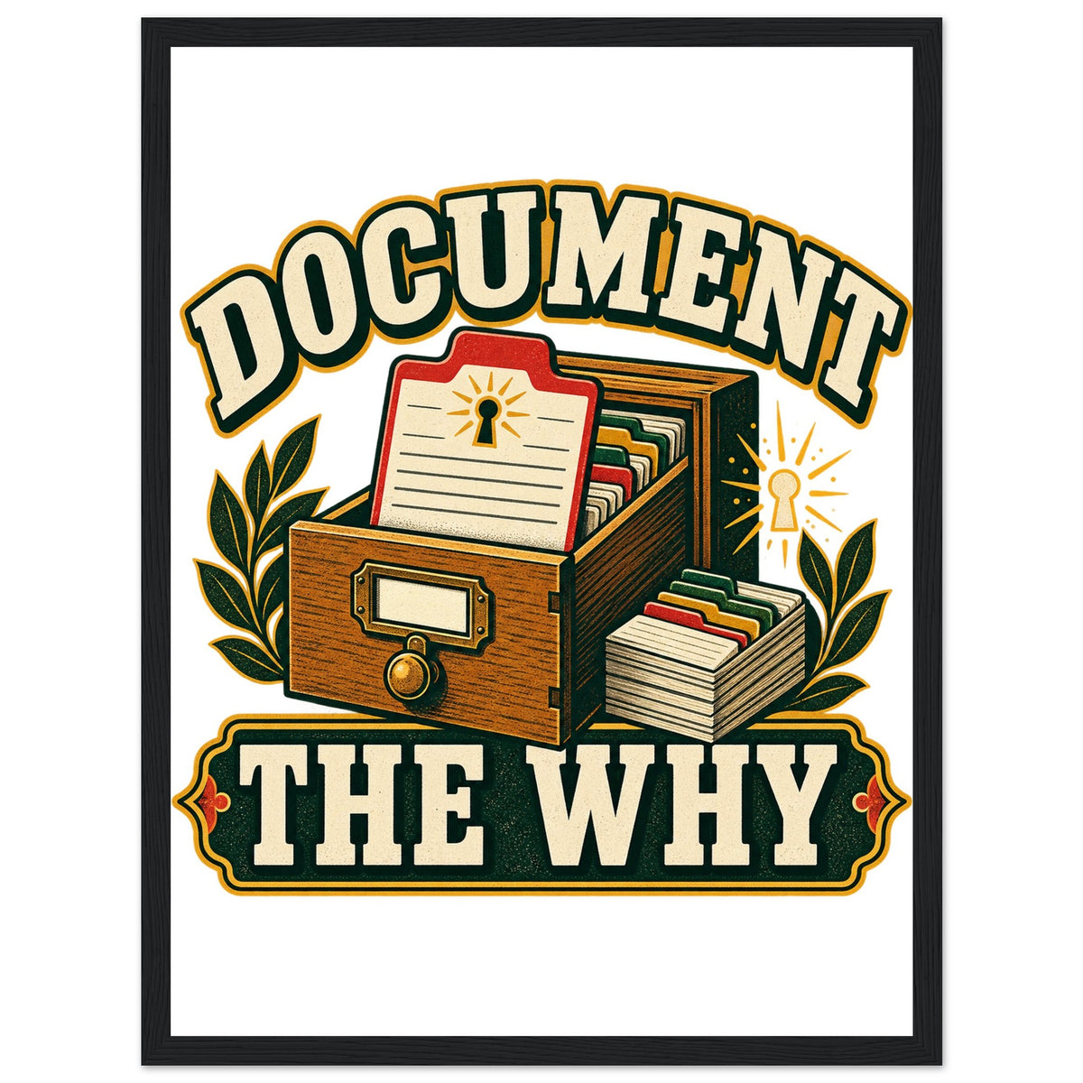 Document the Why - 30x40 cm, Classic Semi-Glossy Paper Wooden Framed Poster, Black frame - Ready-to-hang - Quip & Grain