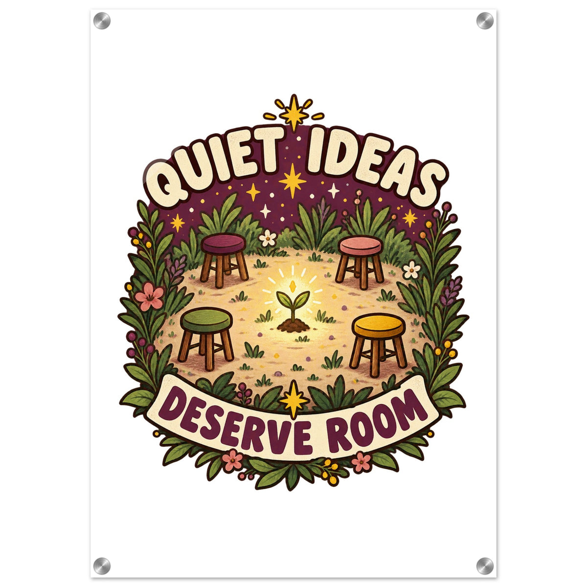 Quiet Ideas Deserve Room - 50x70 cm, Acrylic Print - Quip & Grain