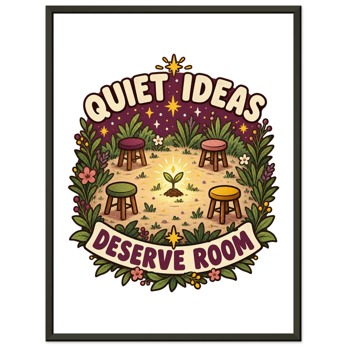 Quiet Ideas Deserve Room - 30x40 cm, Classic Matte Paper Metal Framed Poster, Black frame - Quip & Grain