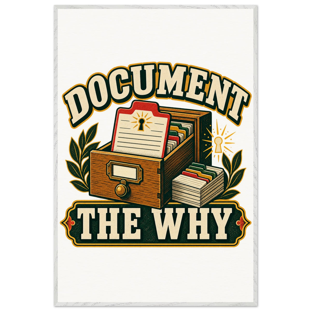 Document the Why - 100x150 cm, Premium Wooden Framed Poster With Museum-Quality Matte Paper, White frame - Ready-to-hang - Quip & Grain