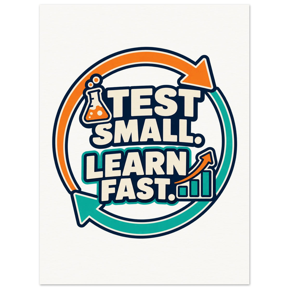 Test Small, Learn Fast - 75x100 cm, Museum-Quality Matte Paper Poster - Quip & Grain