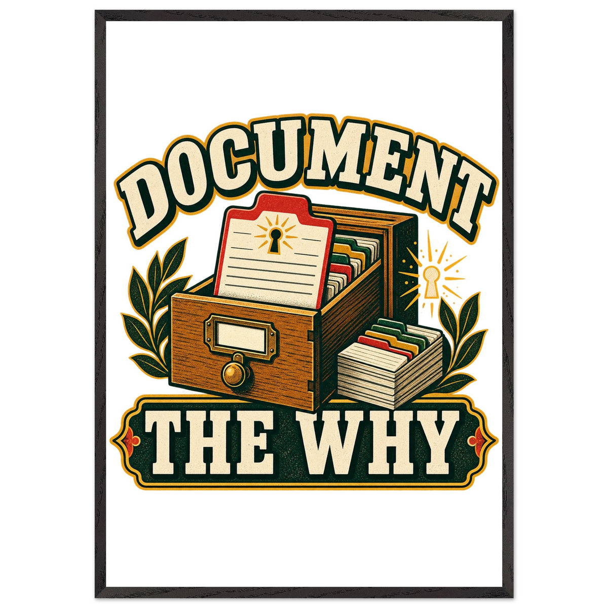 Document the Why - 70x100 cm, Premium Wooden Framed Poster With Premium Semi-Glossy Paper, Black frame - Ready-to-hang - Quip & Grain