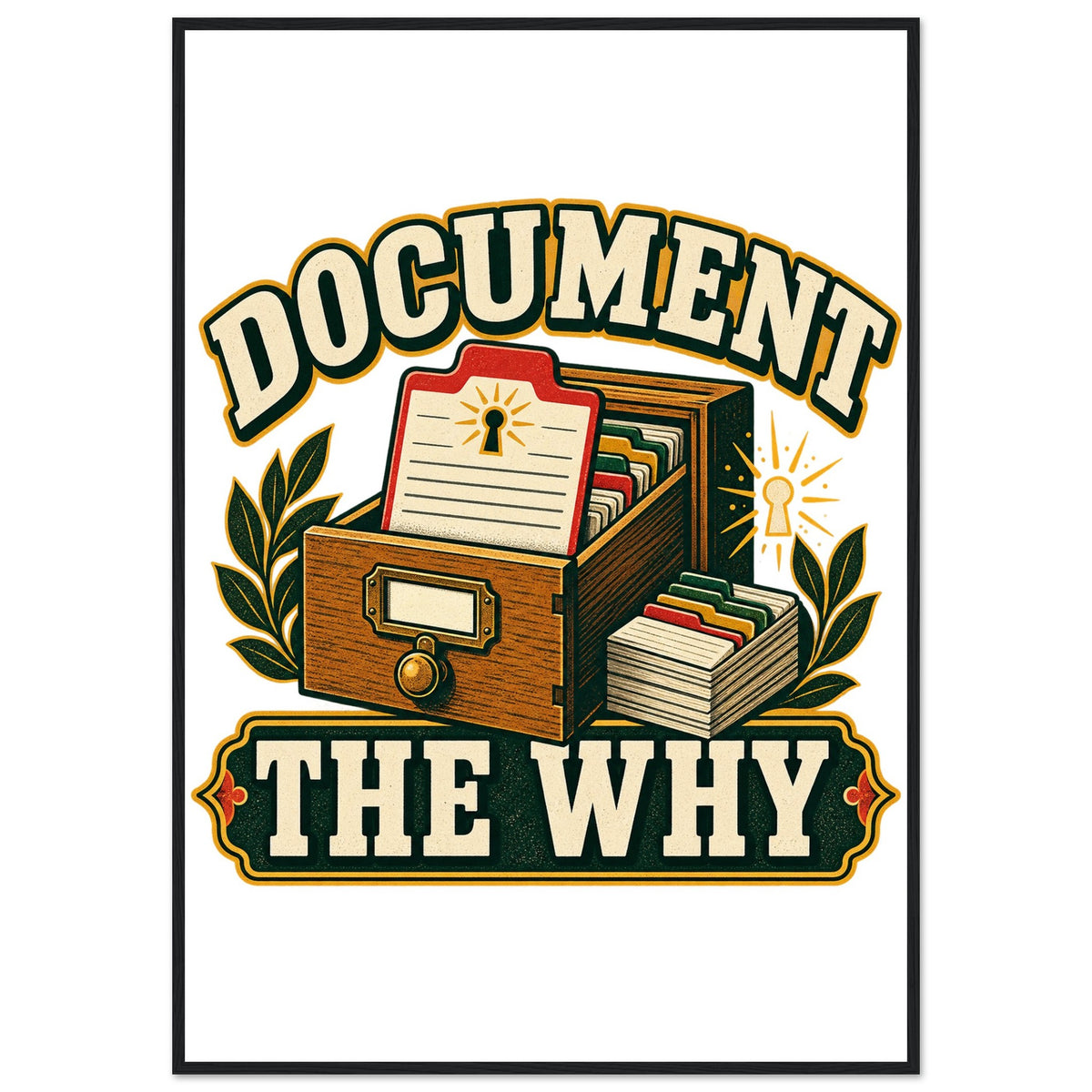 Document the Why - 70x100 cm, Classic Matte Paper Wooden Framed Poster, Black frame - Ready-to-hang - Quip & Grain