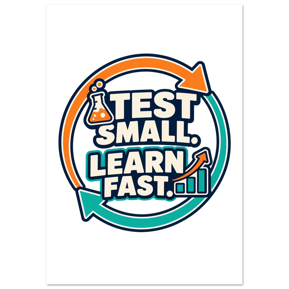 Test Small, Learn Fast - 70x100 cm, Aluminum Print - Quip & Grain