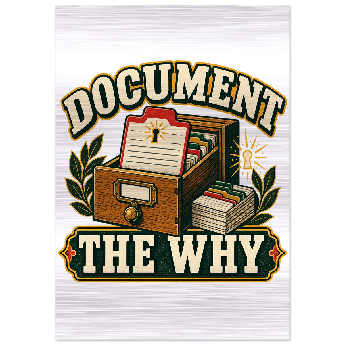 Document the Why - 70x100 cm, Brushed Aluminum Print - Quip & Grain