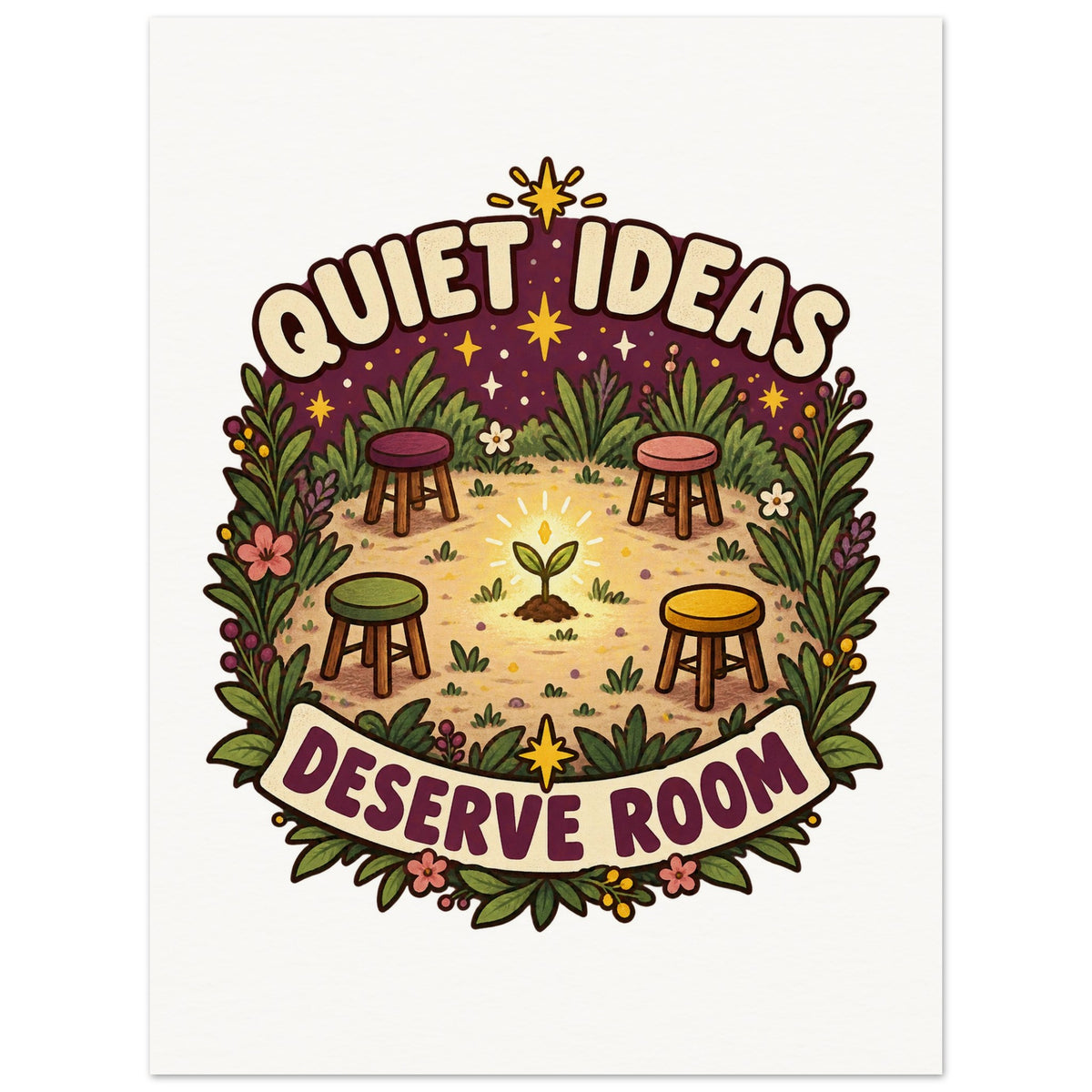 Quiet Ideas Deserve Room - 75x100 cm, Museum-Quality Matte Paper Poster - Quip & Grain