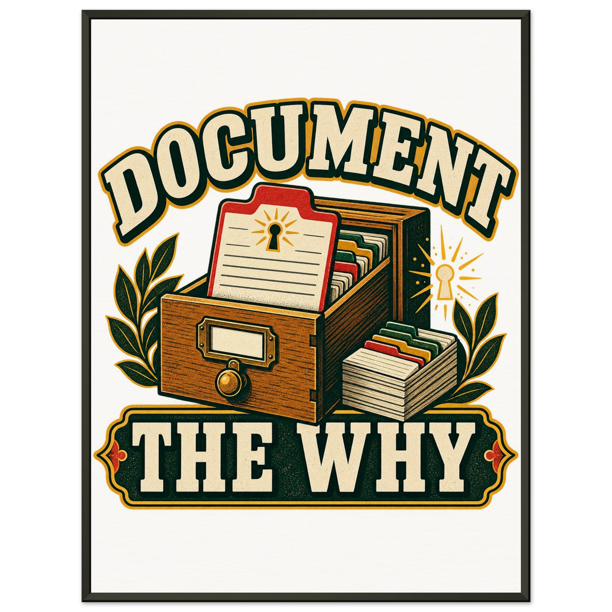 Document the Why - 45x60 cm, Museum-Quality Matte Paper Metal Framed Poster, Black frame - Ready-to-hang - Quip & Grain