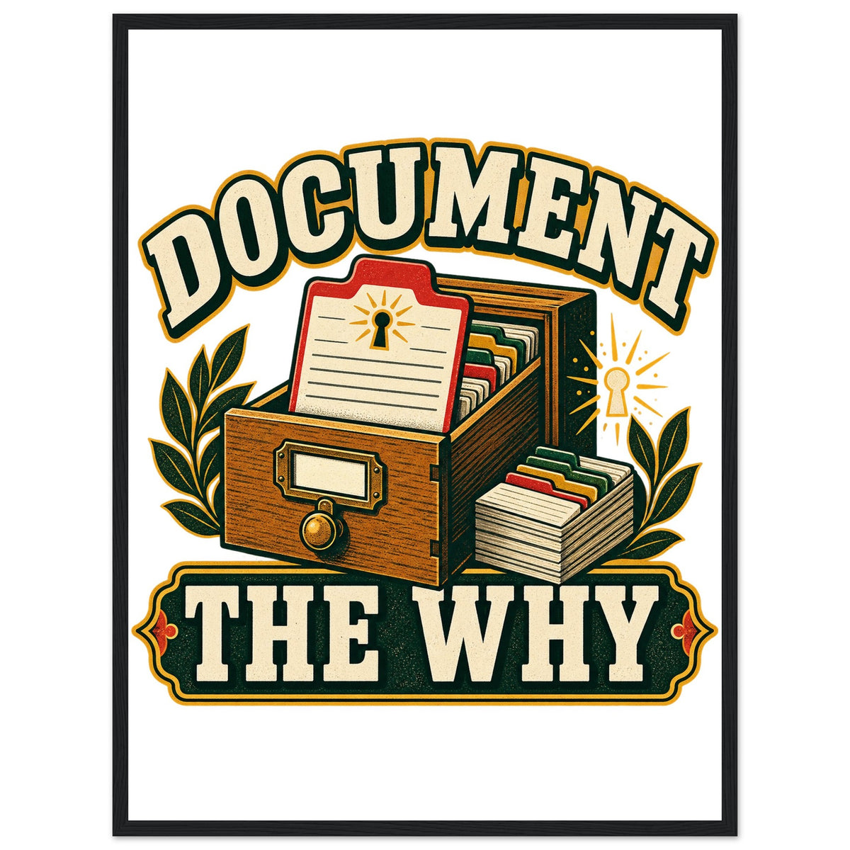 Document the Why - 45x60 cm, Premium Semi-Glossy Paper Wooden Framed Poster, Black frame - Ready-to-hang - Quip & Grain