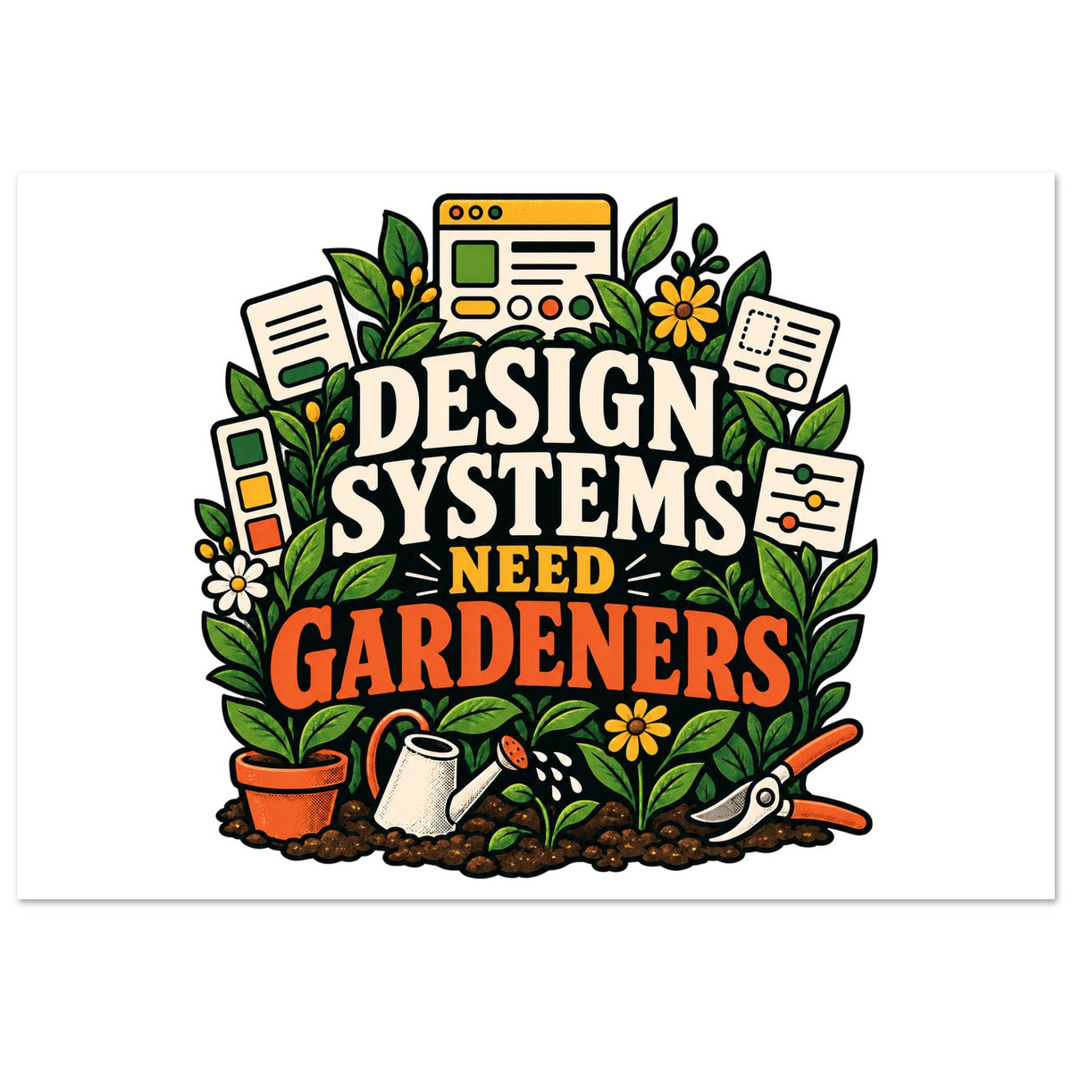 Design Systems Need Gardeners, 70x100 cm foam landscape, by Quip & Grain